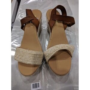 Paseart Womens sandals strap brown and white strap